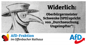 Read more about the article Wortwahl von Oberbürgermeister Schwenke (SPD) anlässlich der Eröffnung des Weihnachtsmarktes “Durchseuchung Ungeimpfter“ inakzeptabel